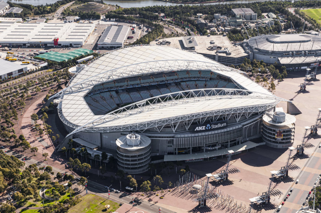 Aerial Drone Image ANZ Stdium Sydney Olympic Park
