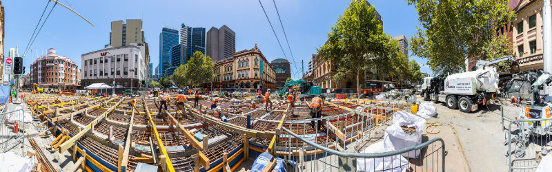 Sydney CBD South East Light Rail construction in Hay Street, Haymarket. Photo by Images for Business